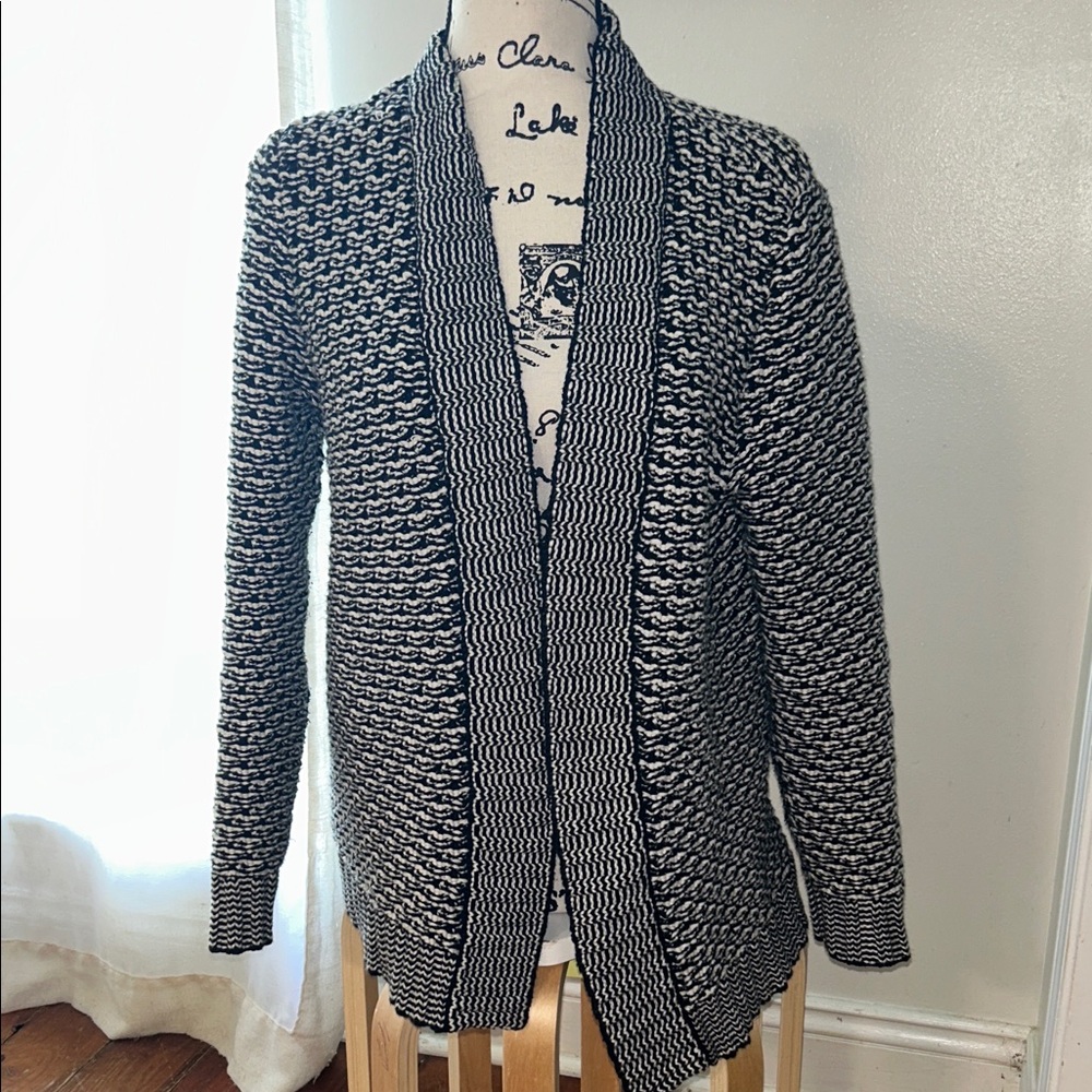 Talbots Black and White Knit Sweater